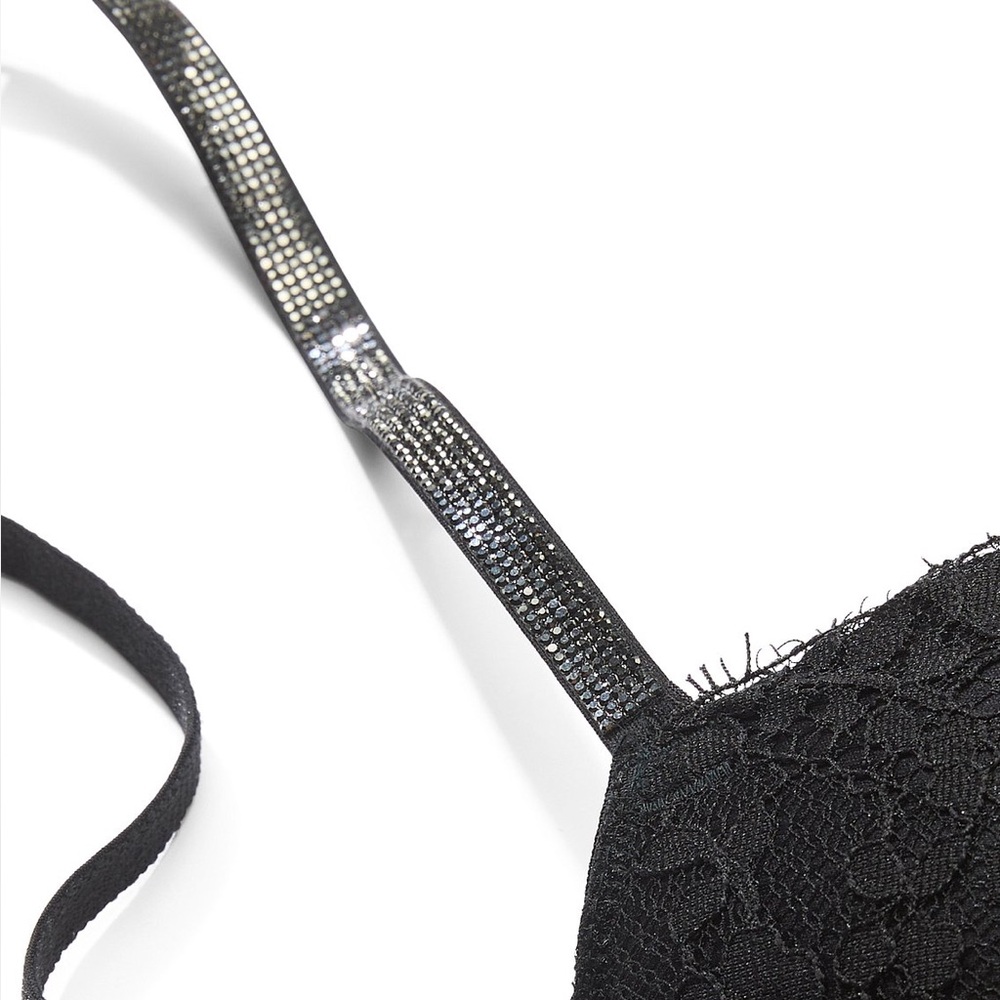 Victoria's Secret Black Lace Push-Up Bra with Sparkle Straps - Picture 4 of 9